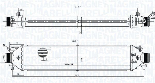 Tarpinis suslėgto oro aušintuvas, kompresorius MAGNETI MARELLI 351319204100