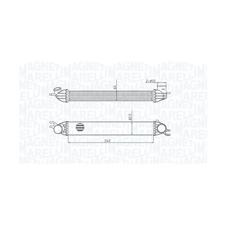 Tarpinis suslėgto oro aušintuvas, kompresorius MAGNETI MARELLI 351319204290