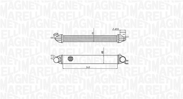 Tarpinis suslėgto oro aušintuvas, kompresorius MAGNETI MARELLI 351319204290