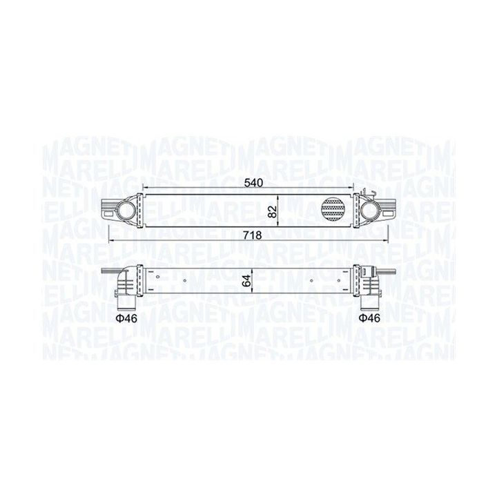 Tarpinis suslėgto oro aušintuvas, kompresorius MAGNETI MARELLI 351319204360