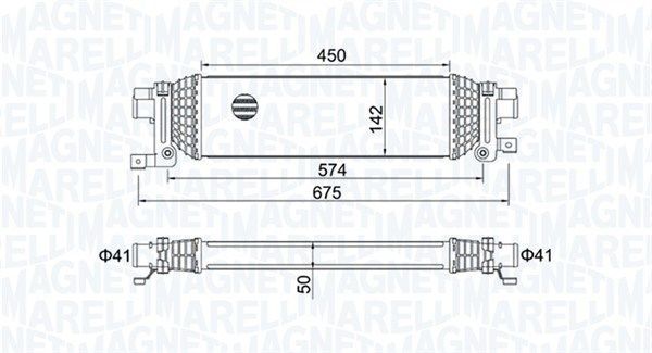 Tarpinis suslėgto oro aušintuvas, kompresorius MAGNETI MARELLI 351319204380