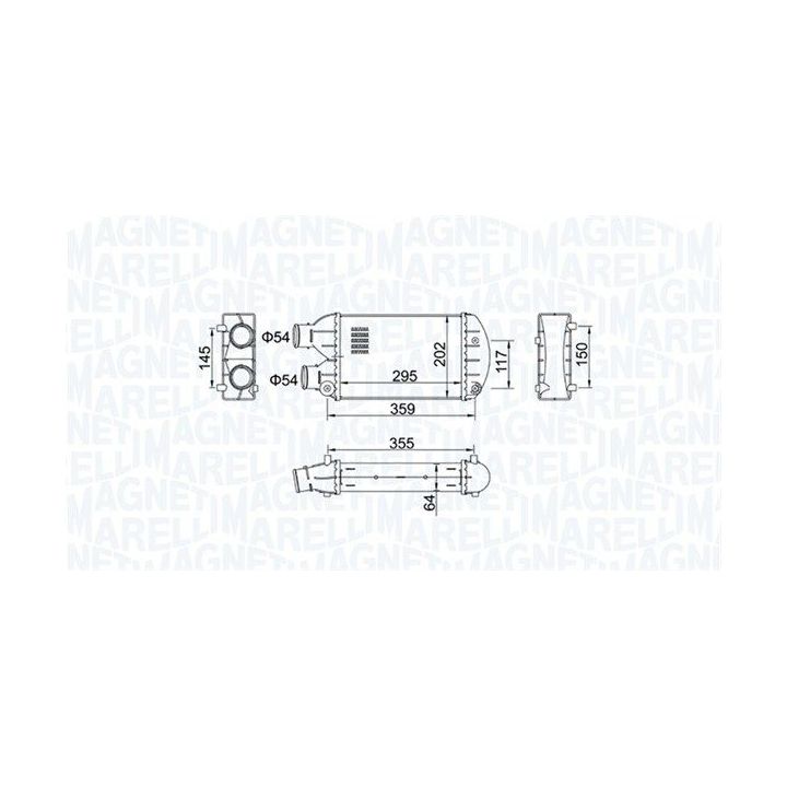 Tarpinis suslėgto oro aušintuvas, kompresorius MAGNETI MARELLI 351319204510