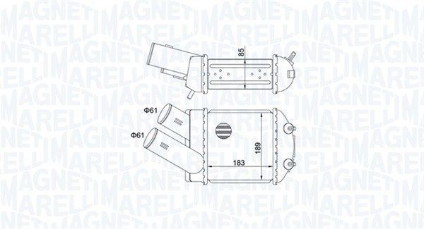 Tarpinis suslėgto oro aušintuvas, kompresorius MAGNETI MARELLI 351319205150