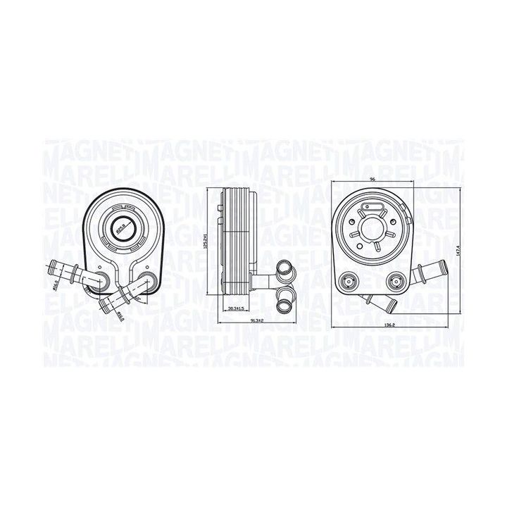 Alyvos aušintuvas, variklio alyva MAGNETI MARELLI 350300000100