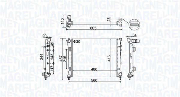 Radiatorius, variklio aušinimas MAGNETI MARELLI 350213151100