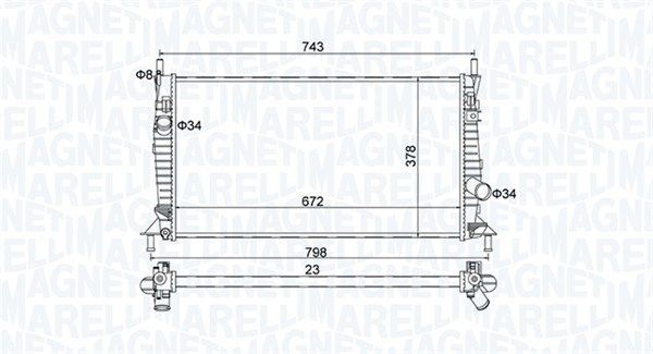 Radiatorius, variklio aušinimas MAGNETI MARELLI 350213157400
