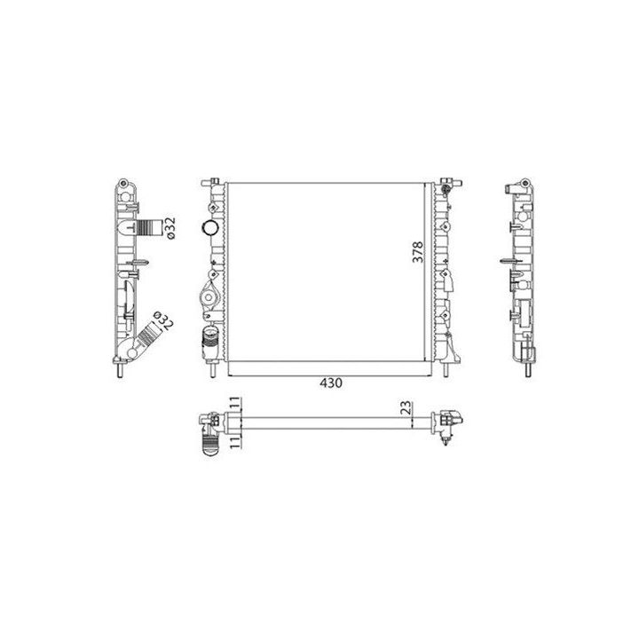 Radiatorius, variklio aušinimas MAGNETI MARELLI 350213261003