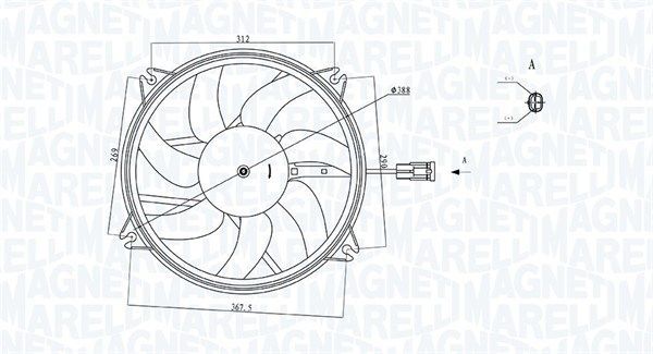 Ventiliatorius, radiatoriaus MAGNETI MARELLI 069422720010
