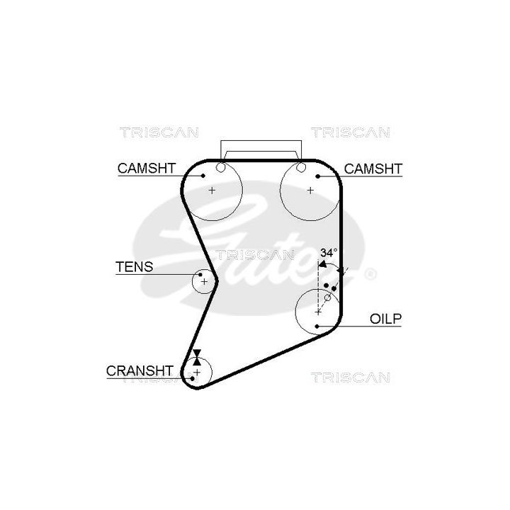 Paskirstymo diržas TRISCAN 8645 5022