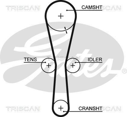 Paskirstymo diržo komplektas TRISCAN 8647 10055