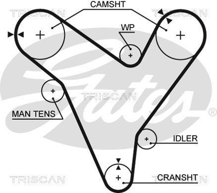 Paskirstymo diržo komplektas TRISCAN 8647 50011