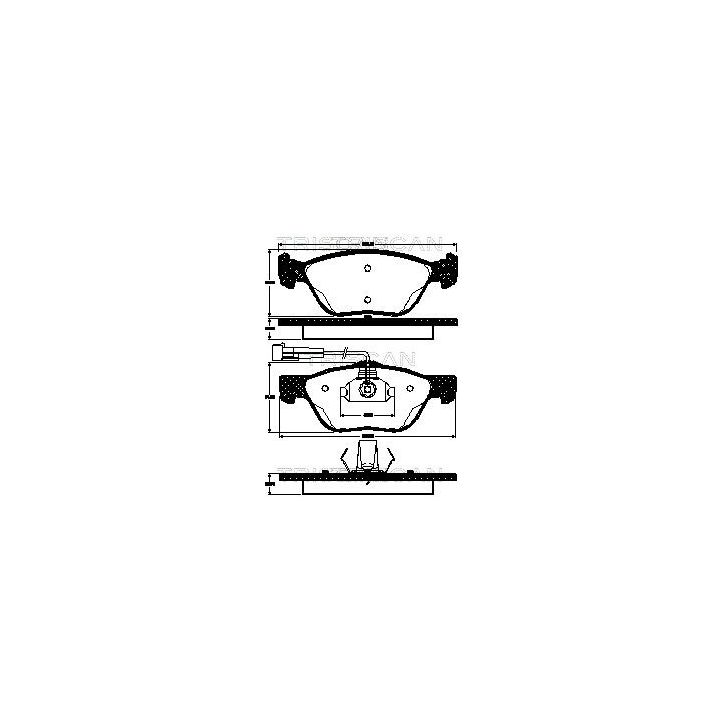 Stabdžių trinkelių rinkinys, diskinis stabdys TRISCAN 8110 12007