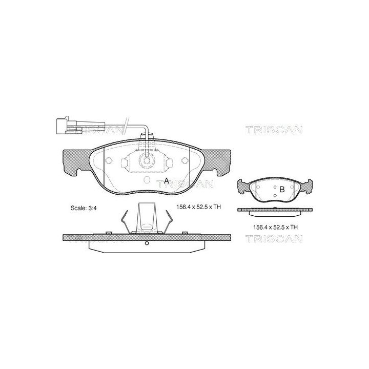 Stabdžių trinkelių rinkinys, diskinis stabdys TRISCAN 8110 15005