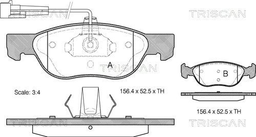 Stabdžių trinkelių rinkinys, diskinis stabdys TRISCAN 8110 15005