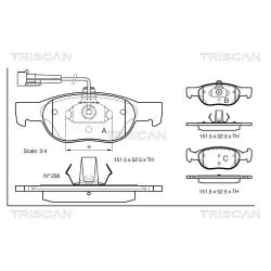 Stabdžių trinkelių rinkinys, diskinis stabdys TRISCAN 8110 15006