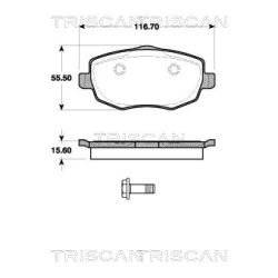 Stabdžių trinkelių rinkinys, diskinis stabdys TRISCAN 8110 15044