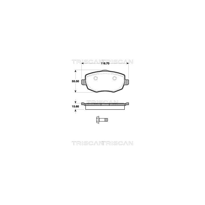 Stabdžių trinkelių rinkinys, diskinis stabdys TRISCAN 8110 15044