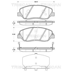 Stabdžių trinkelių rinkinys, diskinis stabdys TRISCAN 8110 43029