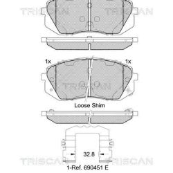 Stabdžių trinkelių rinkinys, diskinis stabdys TRISCAN 8110 43054