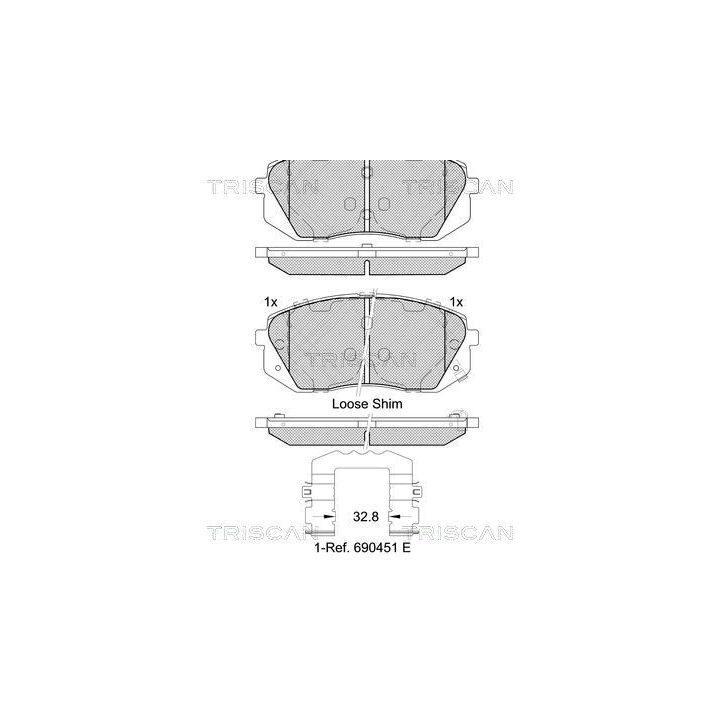 Stabdžių trinkelių rinkinys, diskinis stabdys TRISCAN 8110 43054