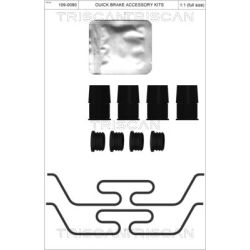 Priedų komplektas, diskinių stabdžių trinkelės TRISCAN 8105 101678