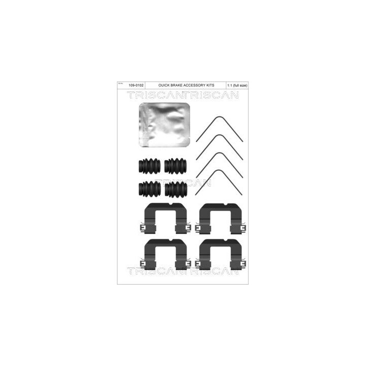 Priedų komplektas, diskinių stabdžių trinkelės TRISCAN 8105 431655