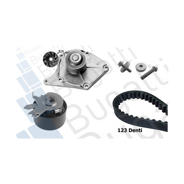 Vandens siurblio ir paskirstymo diržo komplektas BUGATTI KBU10011A
