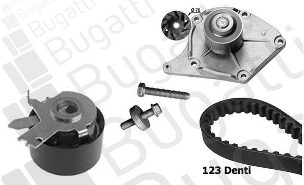 Vandens siurblio ir paskirstymo diržo komplektas BUGATTI KBU10011B