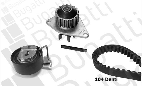 Vandens siurblio ir paskirstymo diržo komplektas BUGATTI KBU10012B