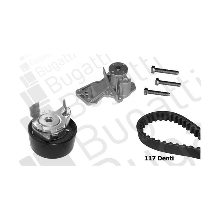 Vandens siurblio ir paskirstymo diržo komplektas BUGATTI KBU10107A