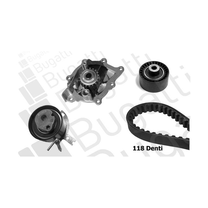 Vandens siurblio ir paskirstymo diržo komplektas BUGATTI KBU10114A