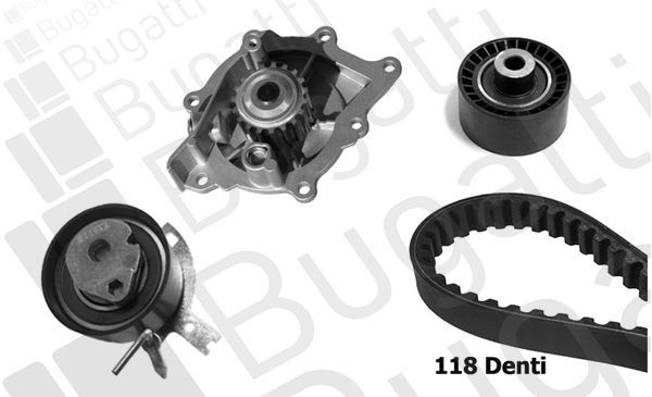 Vandens siurblio ir paskirstymo diržo komplektas BUGATTI KBU10114A