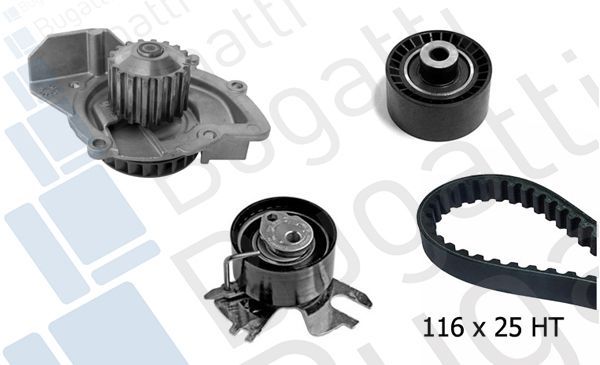 Vandens siurblio ir paskirstymo diržo komplektas BUGATTI KBU10170A