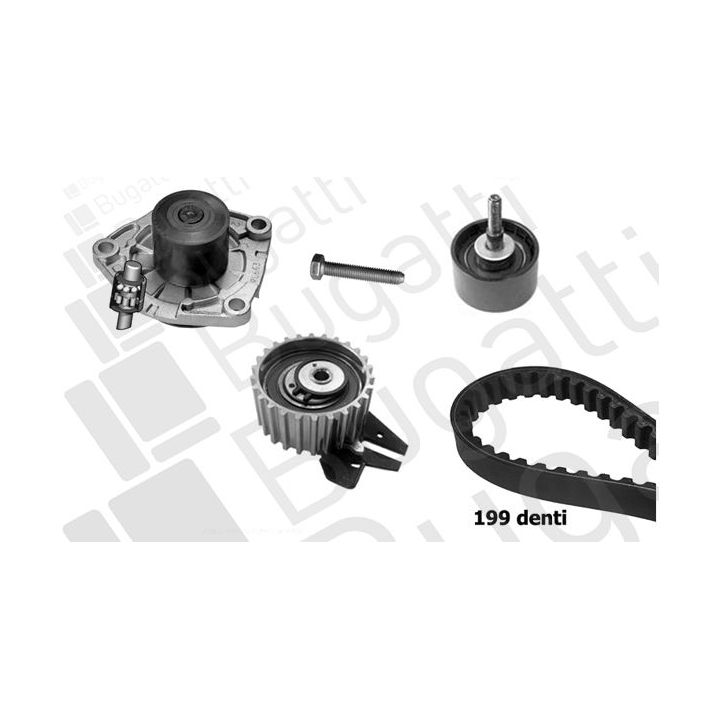 Vandens siurblio ir paskirstymo diržo komplektas BUGATTI KBU10184A