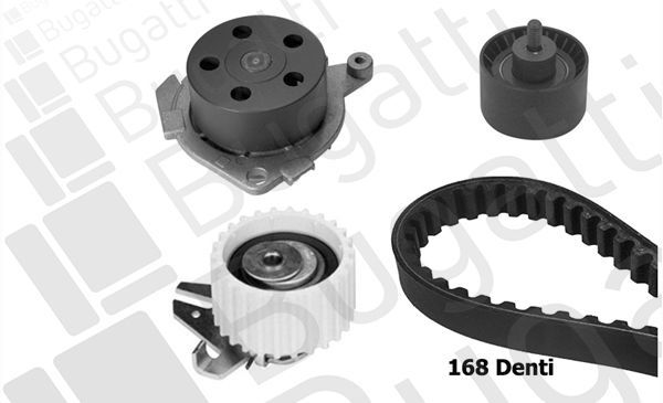 Vandens siurblio ir paskirstymo diržo komplektas BUGATTI KBU5009A