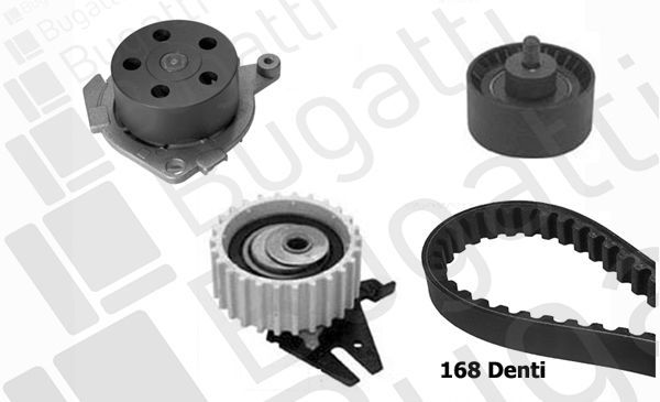 Vandens siurblio ir paskirstymo diržo komplektas BUGATTI KBU5009D