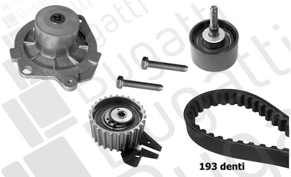 Vandens siurblio ir paskirstymo diržo komplektas BUGATTI KBU5013B