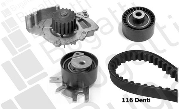 Vandens siurblio ir paskirstymo diržo komplektas BUGATTI KBU7409A