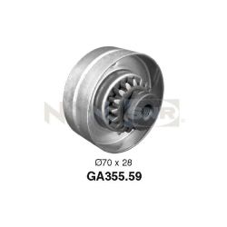 įtempiklio skriemulys, V formos rumbuotas diržas SNR GA355.59