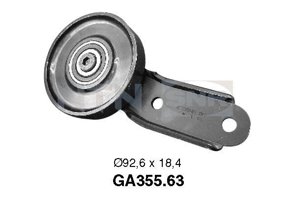 įtempiklio skriemulys, V formos rumbuotas diržas SNR GA355.63