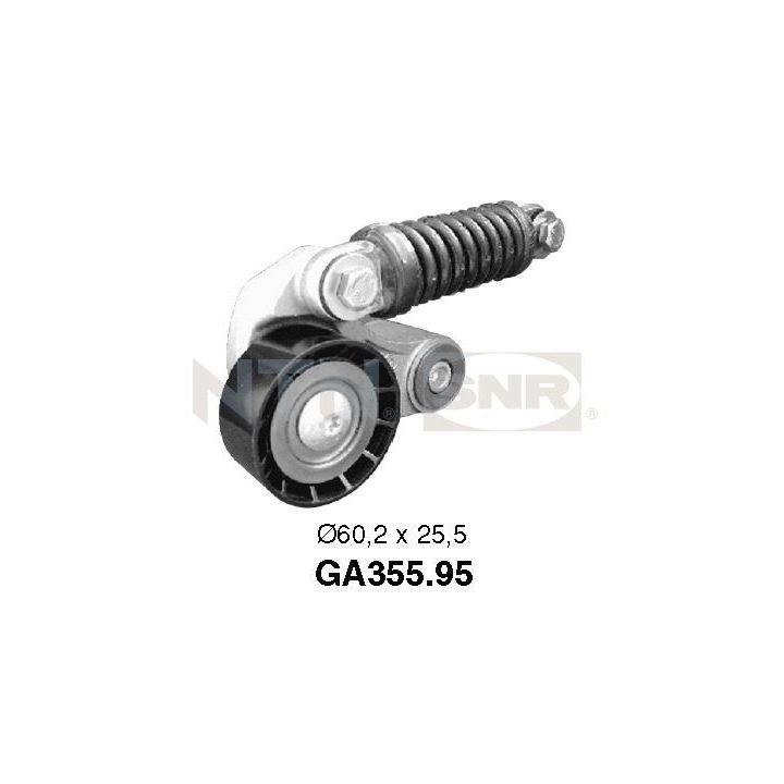 įtempiklio skriemulys, V formos rumbuotas diržas SNR GA355.95