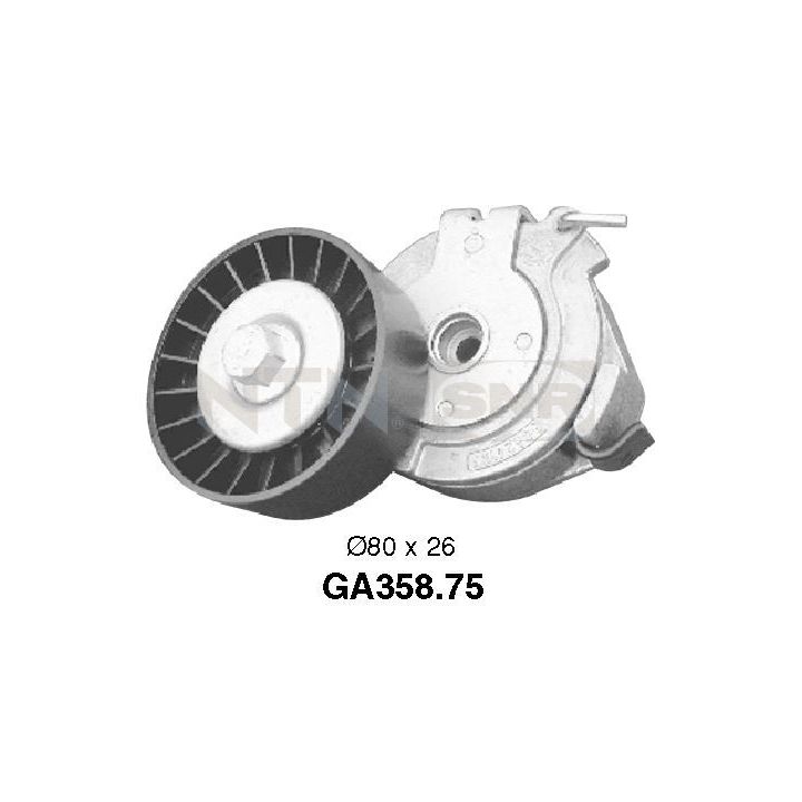 įtempiklio skriemulys, V formos rumbuotas diržas SNR GA358.75