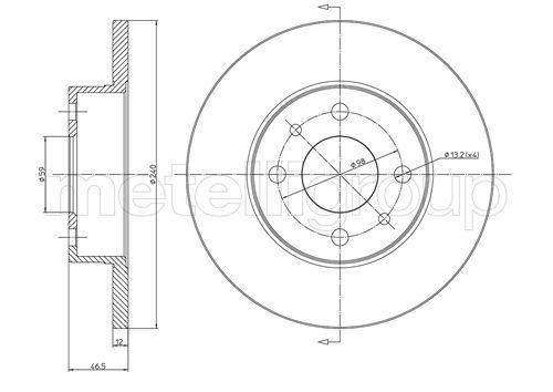 Stabdžių diskas METELLI 23-0156
