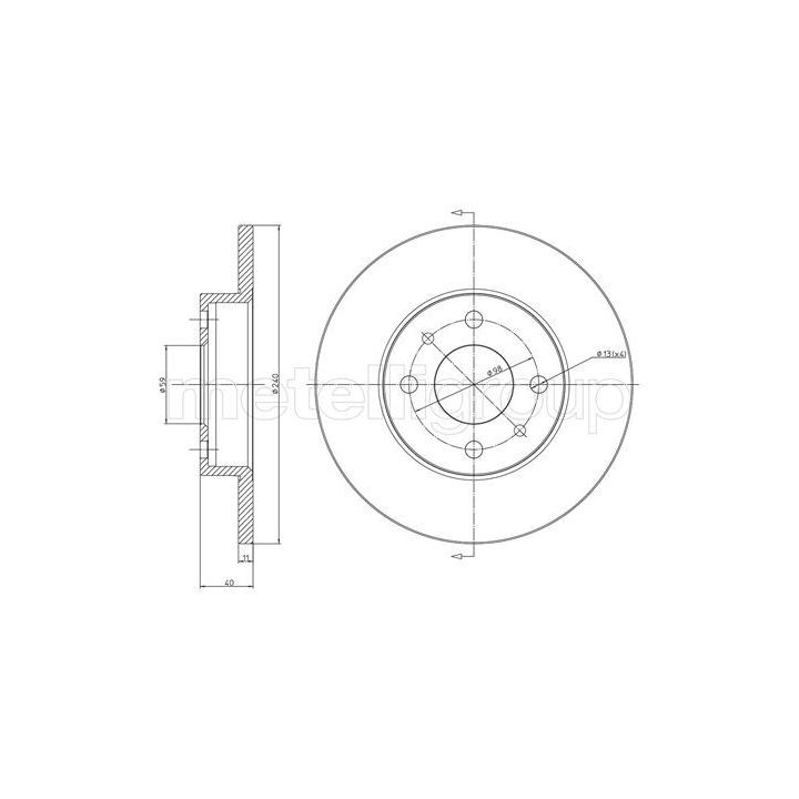 Stabdžių diskas METELLI 23-0232C
