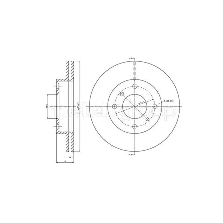 Stabdžių diskas METELLI 23-0249C