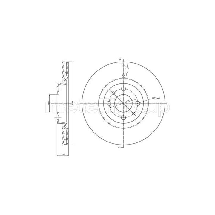 Stabdžių diskas METELLI 23-0298C
