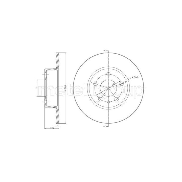 Stabdžių diskas METELLI 23-0368C
