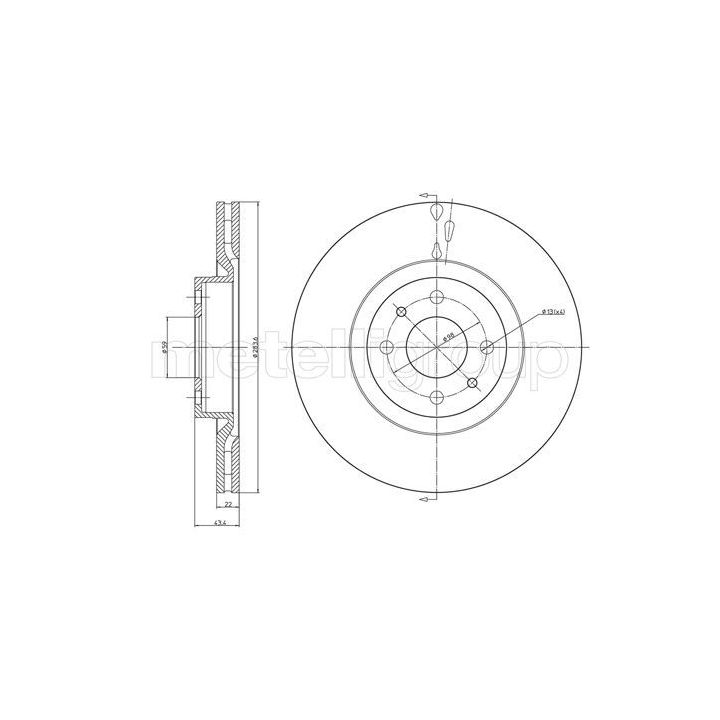 Stabdžių diskas METELLI 23-0369C