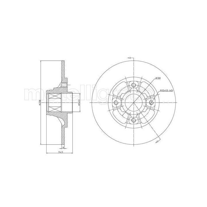 Stabdžių diskas METELLI 23-0383
