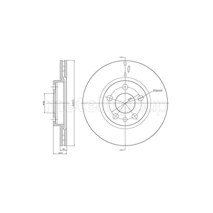 Stabdžių diskas METELLI 23-0402